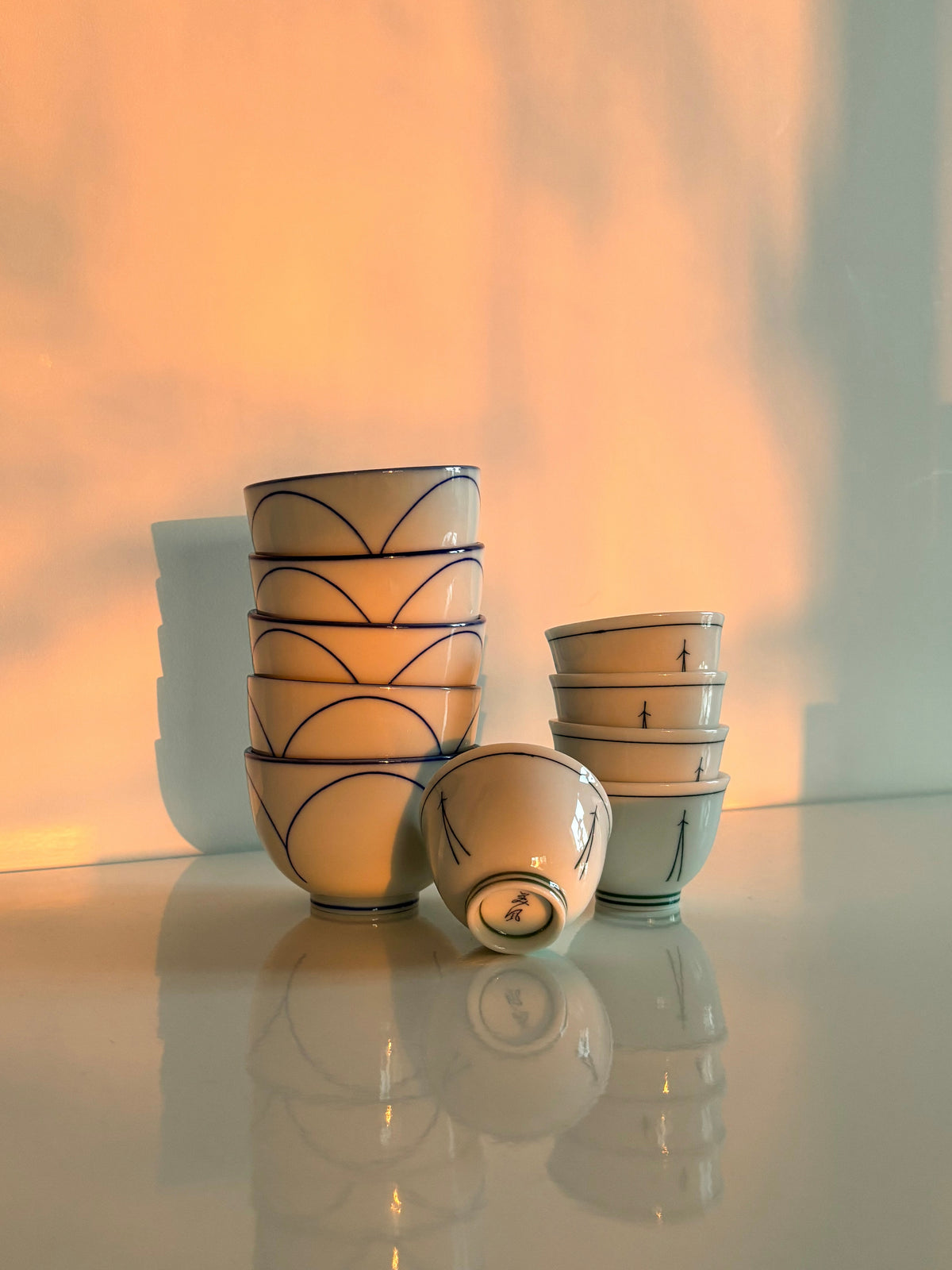 Yunomi Teacup Set — Cobalt Petal