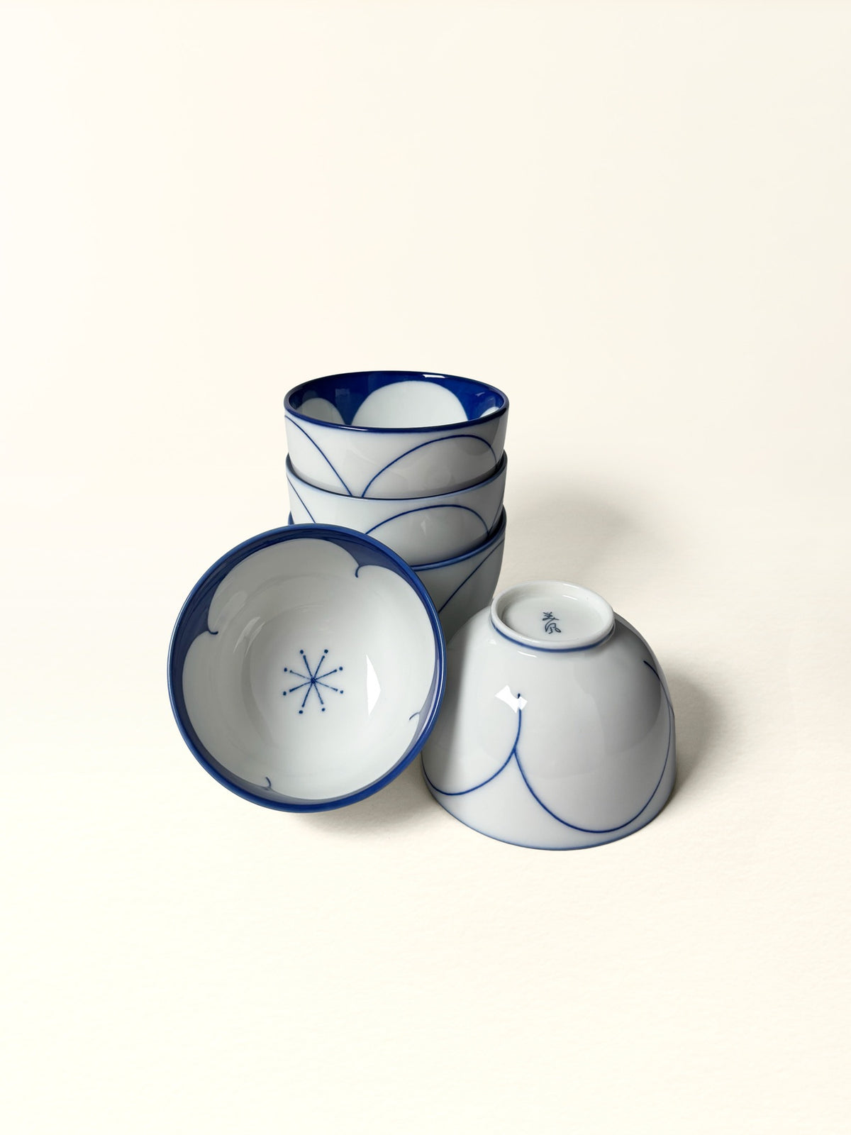 Yunomi Teacup Set — Cobalt Petal